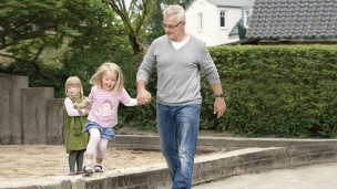 Gerhard with grandchild on the playground